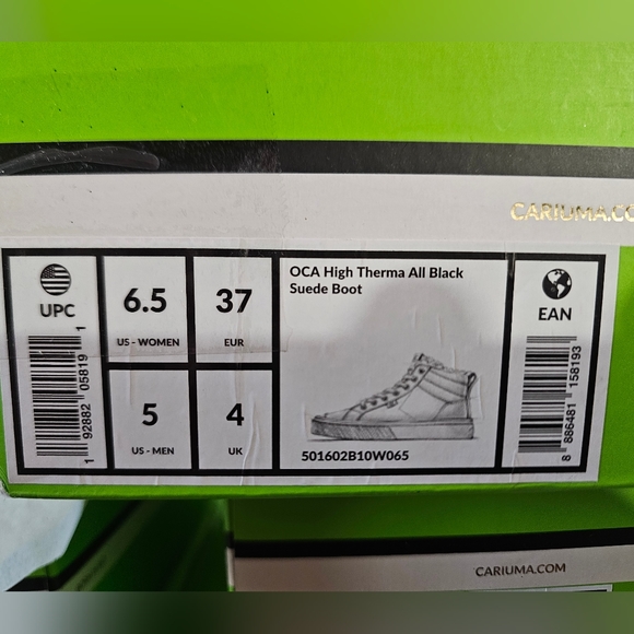 Cariuma OCA High Therma All Black Suede Boots Size 5M/6.5W NIB - Picture 9 of 9